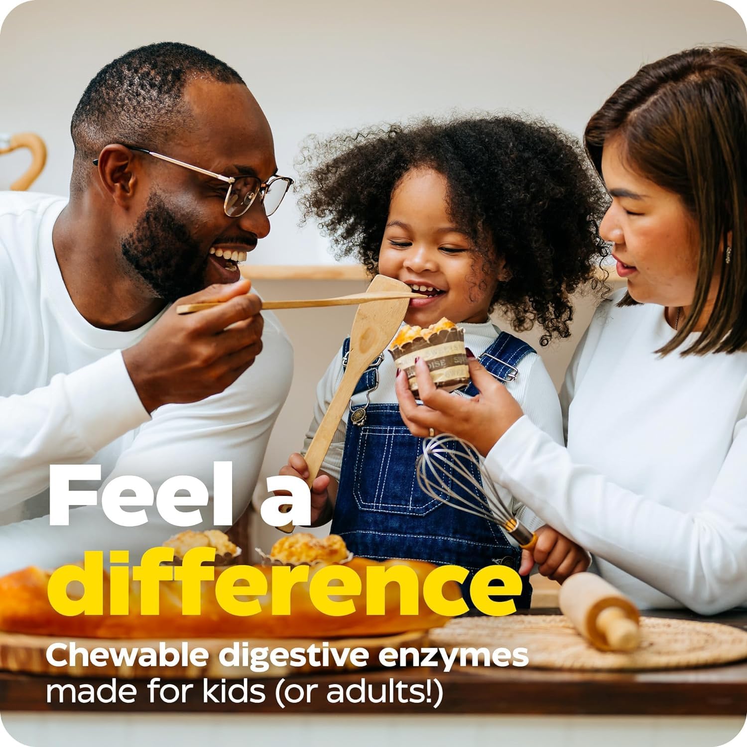 Enzymedica Kids Digest ingredient icons communicate plant-based enzymes inside.