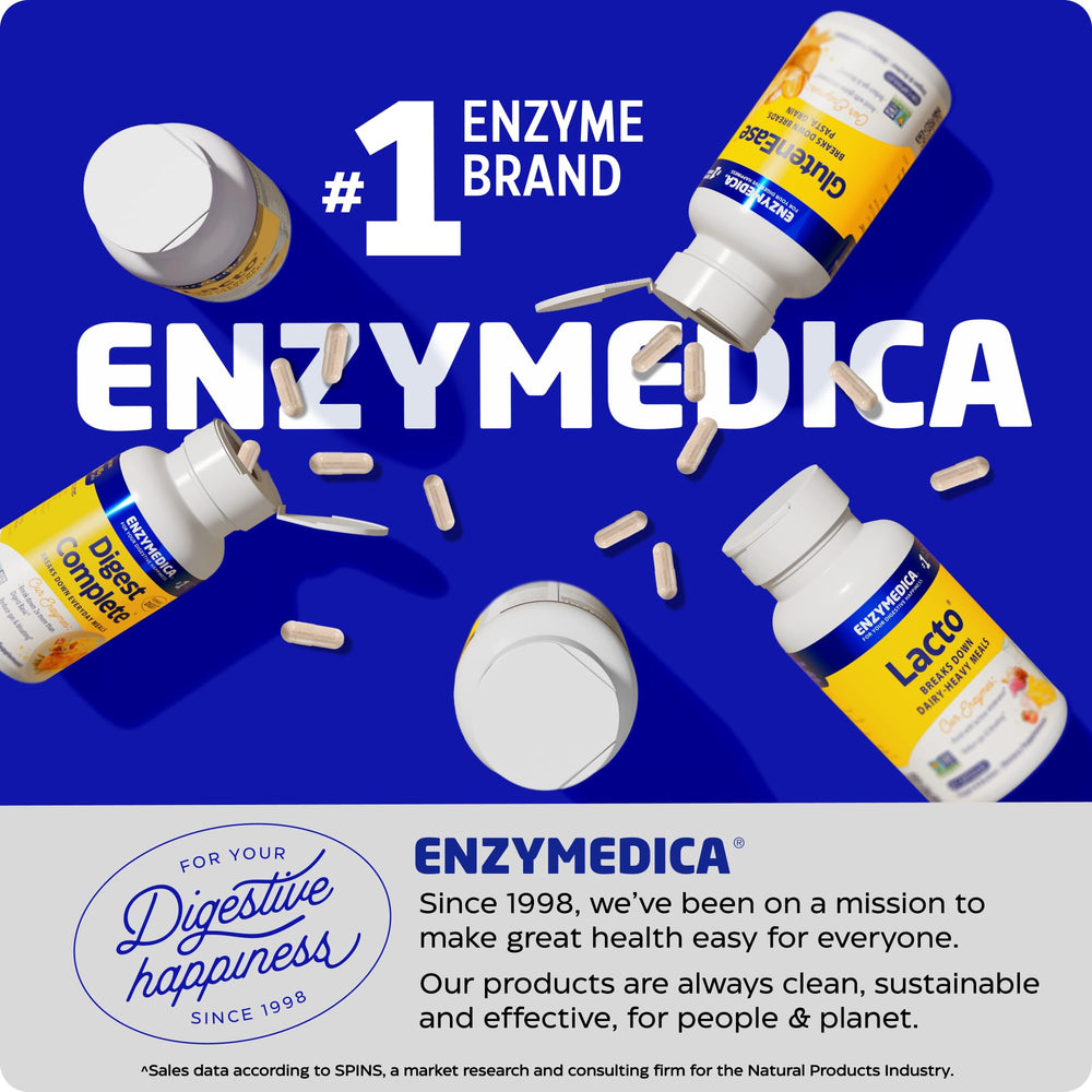 Person taking Enzymedica Lacto as part of a daily routine.