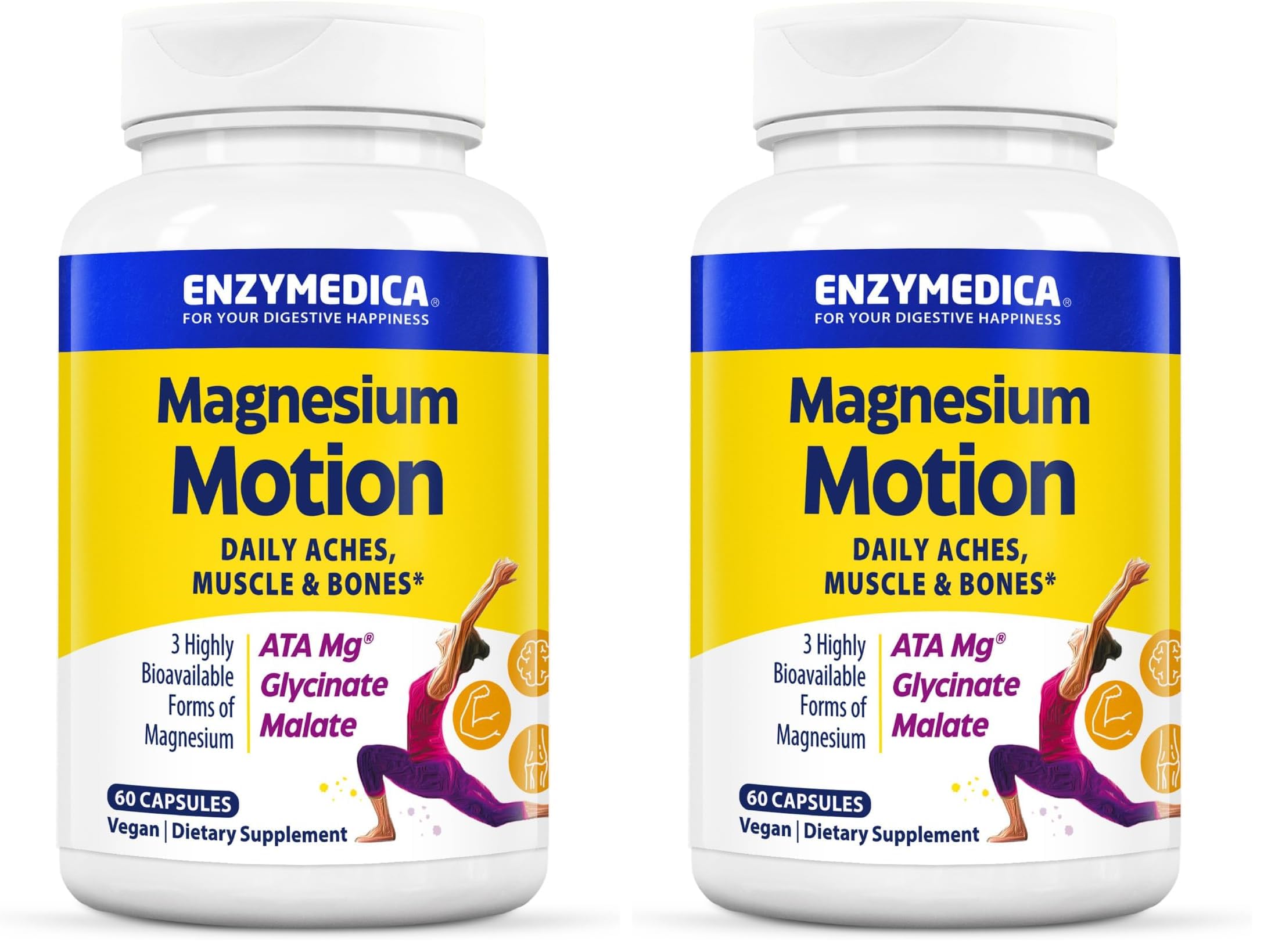 Enzymedica Magnesium Motion bottle front view for convenient daily supplementation.