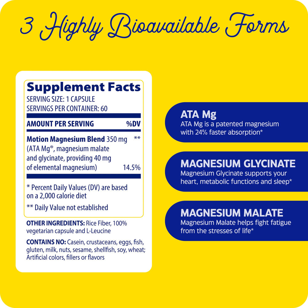 Enzymedica Magnesium Motion glass with water and capsules ready to take.