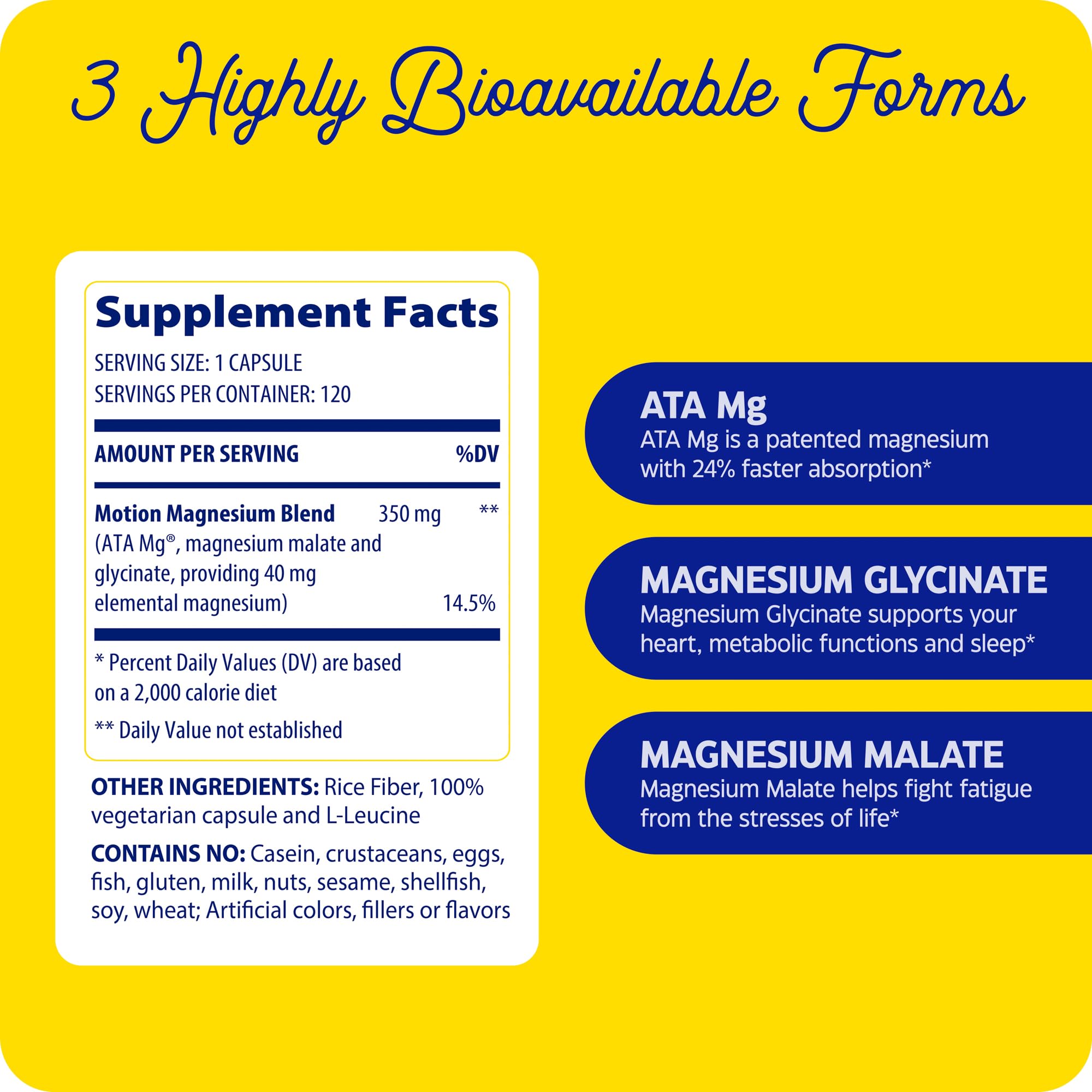 Gluten-free label on Enzymedica Magnesium Motion bottle