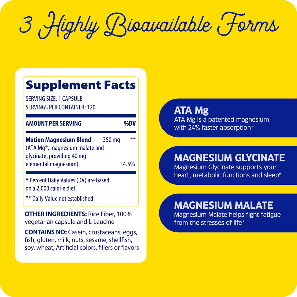 Gluten-free label on Enzymedica Magnesium Motion bottle