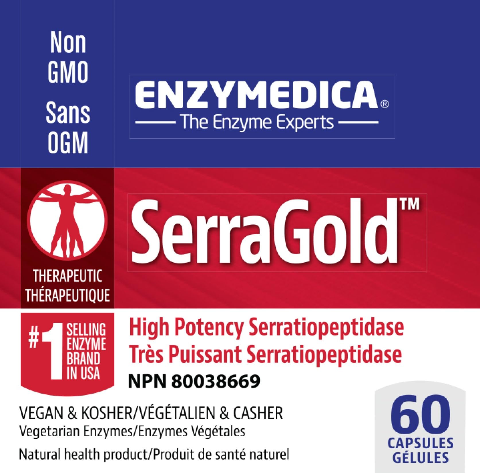 Enzymedica SerraGold bottle with water illustrating systemic enzyme support