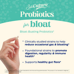 Enzymedica SubCulture capsules ready for bloating support.