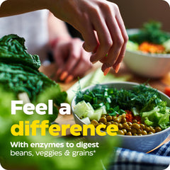 Enzymedica VeggieGest capsules-dispense shows easy daily use with one cap per meal.