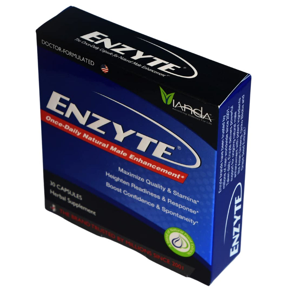 Enzyte morning-routine scene illustrating daily use of the supplement