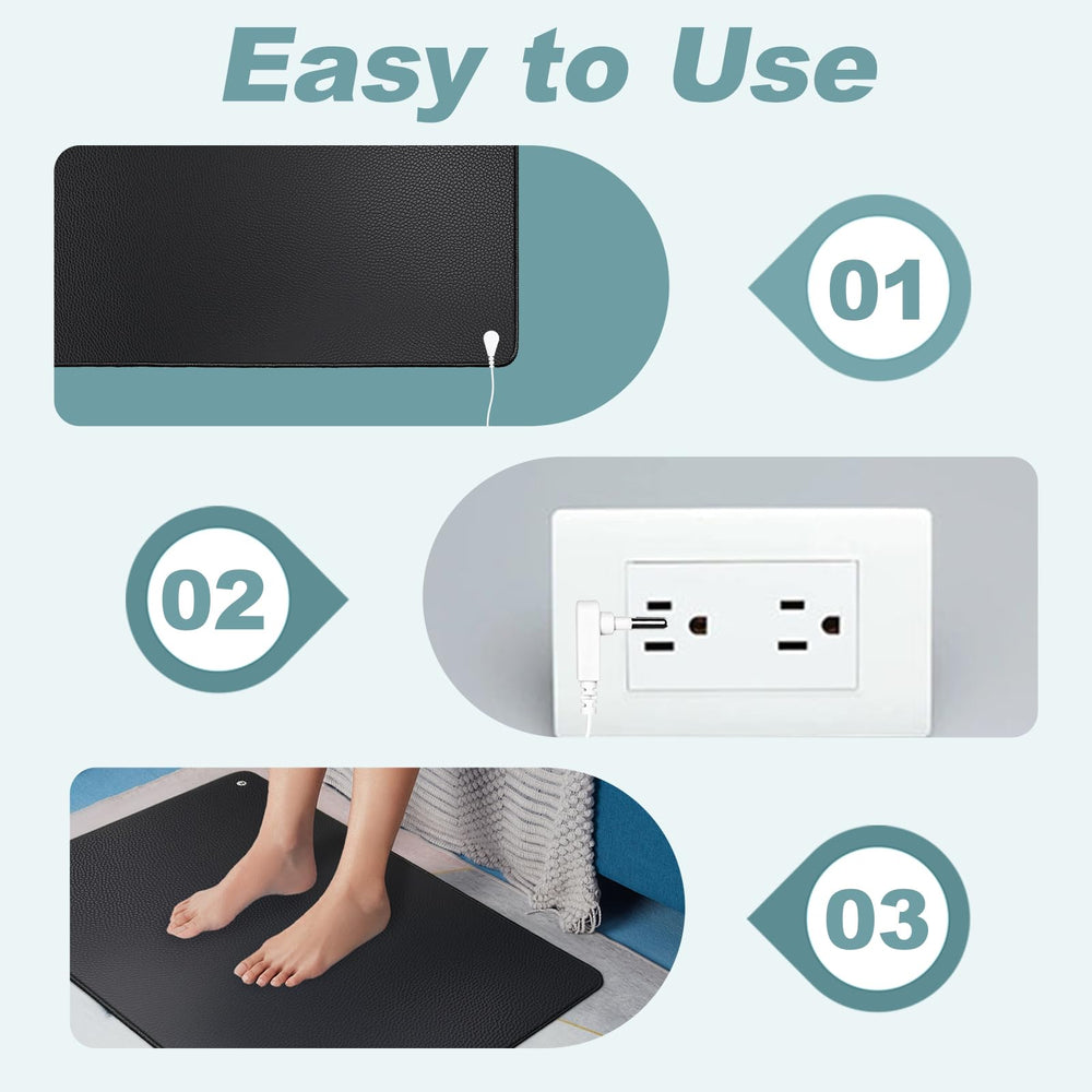 EOHELGRO grounding mat with user guide and accessories for simple setup.