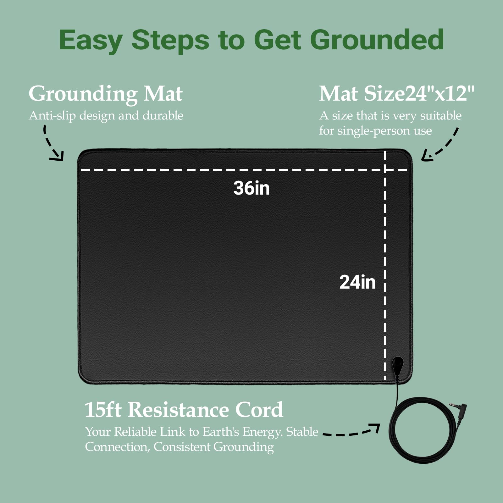 EOHELGRO grounding mat used on a table surface for desk-based grounding routines.