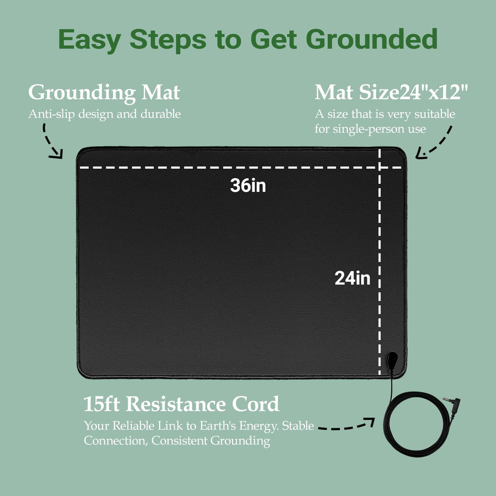 EOHELGRO grounding mat used on a table surface for desk-based grounding routines.