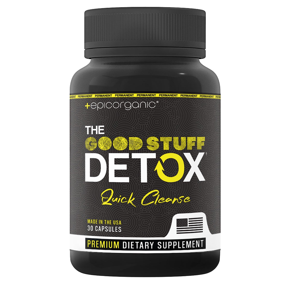 Epic Organicum The Good Stuff Detox bottle for a holistic cleanse routine.