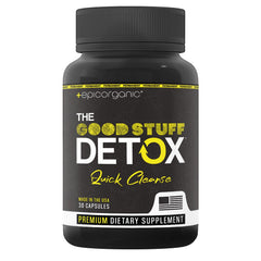 Epic Organicum The Good Stuff Detox bottle for a holistic cleanse routine.
