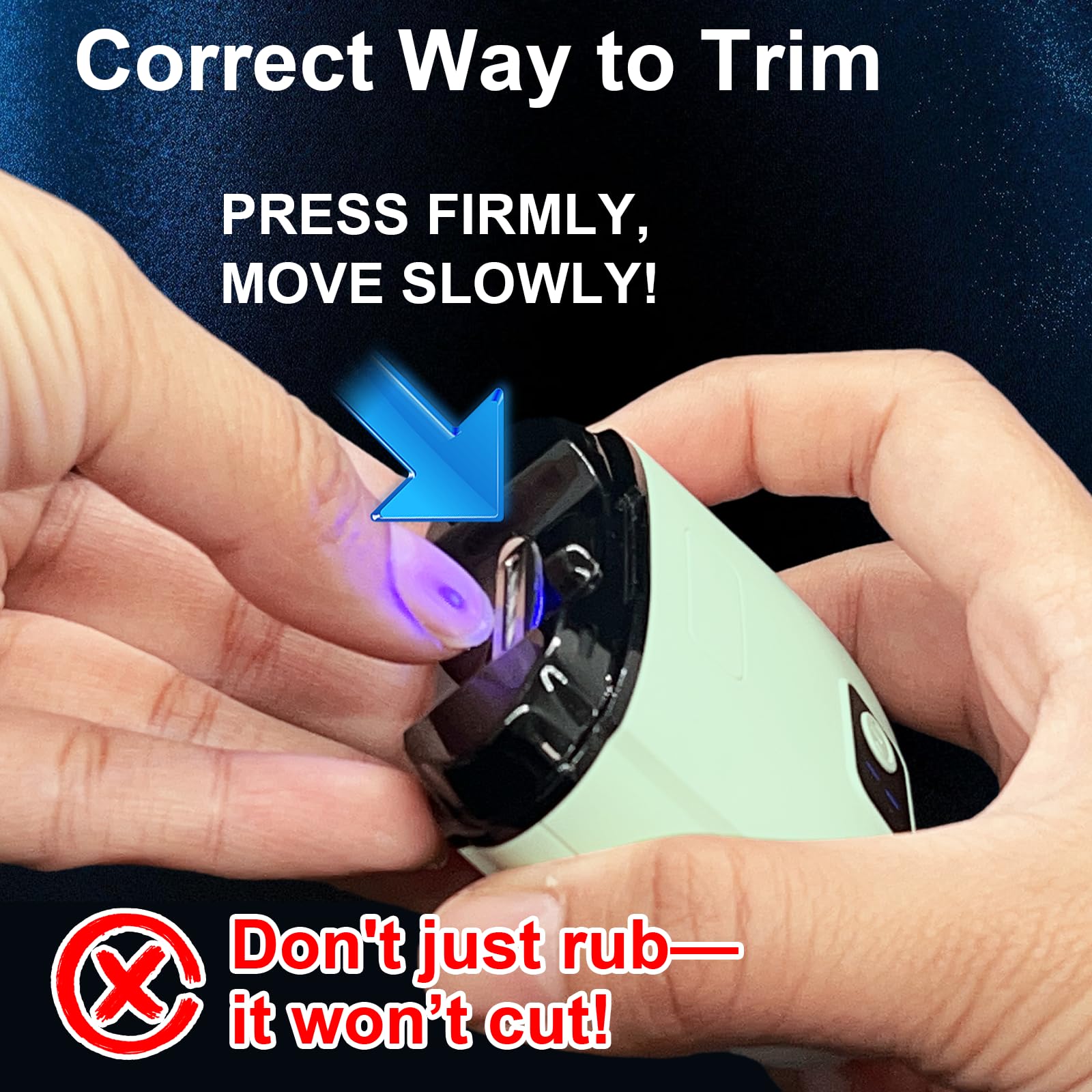 Epinovo electric nail clipper with three-speed control for versatility