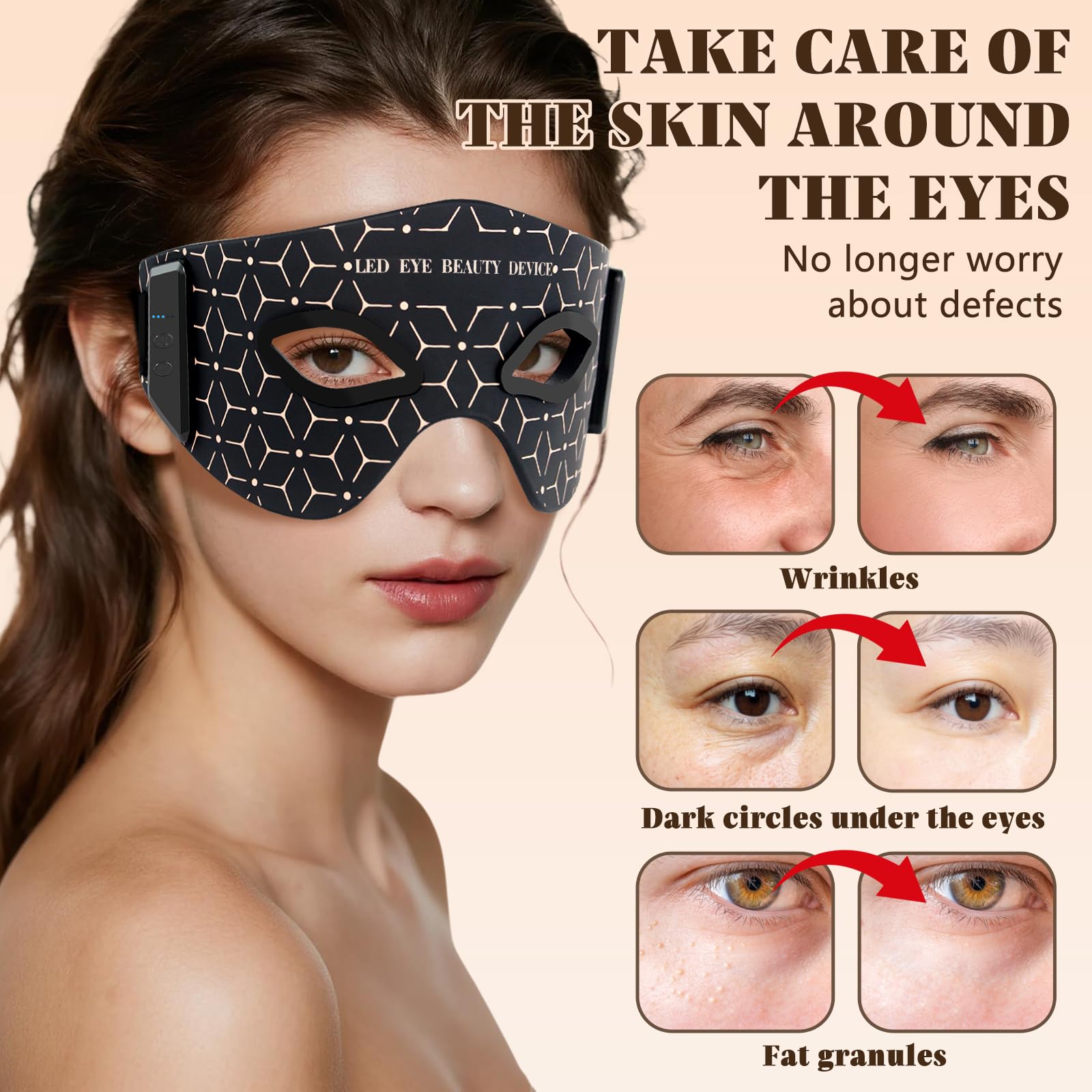 Epinuo eye mask side view showing slim, travel-ready profile