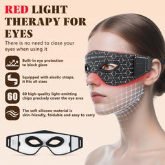 Epinuo red light eye mask display of five intensity levels for customizable care