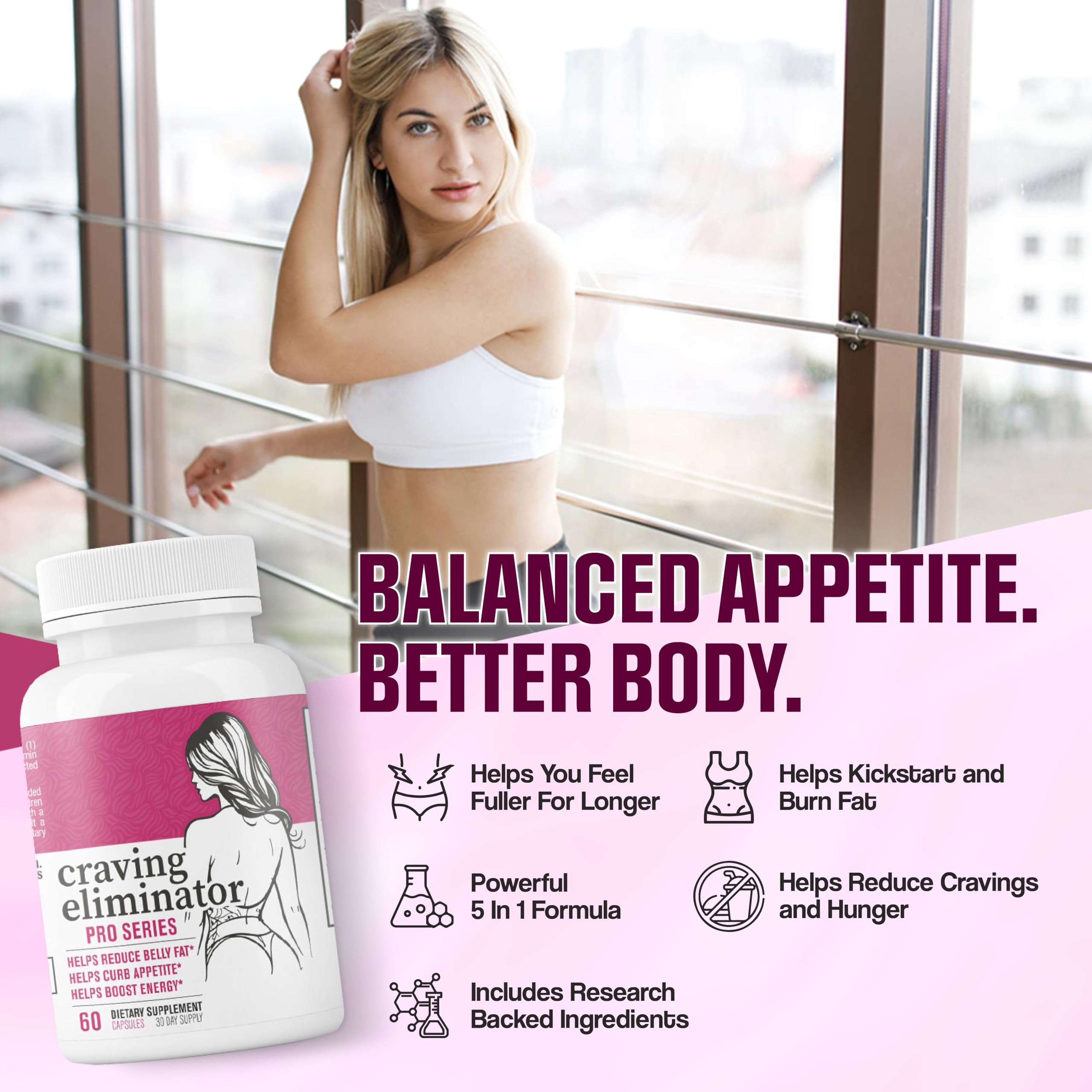 EPN Craving Eliminator Pro ingredients visuals emphasizing metabolism-friendly components.
