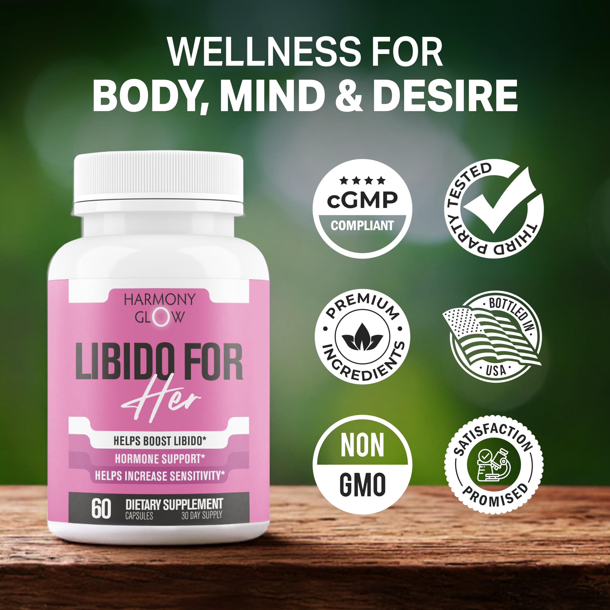 EPN Libido for HER packaging and label emphasizing natural, safe formulation.
