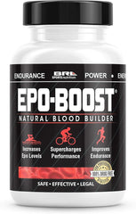 EPO-Boost bottle showing daily capsules for energy and endurance support.
