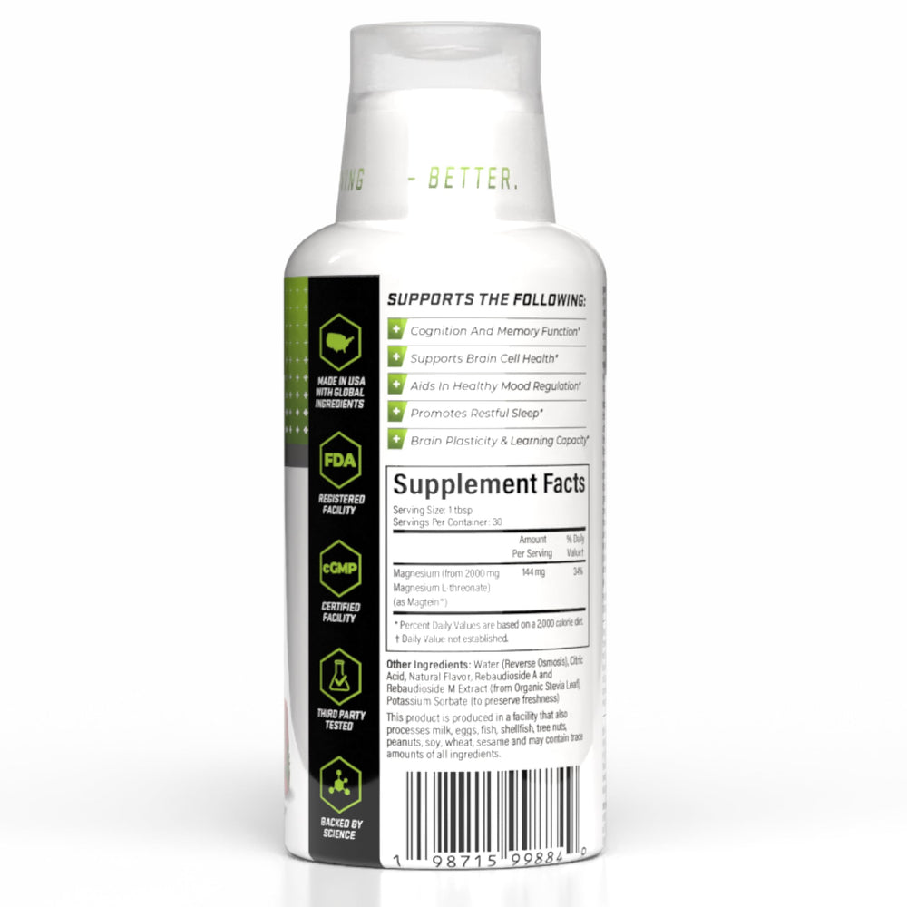 Strawberry lemon flavor visual on Magtein Liquid bottle for enjoyable intake.