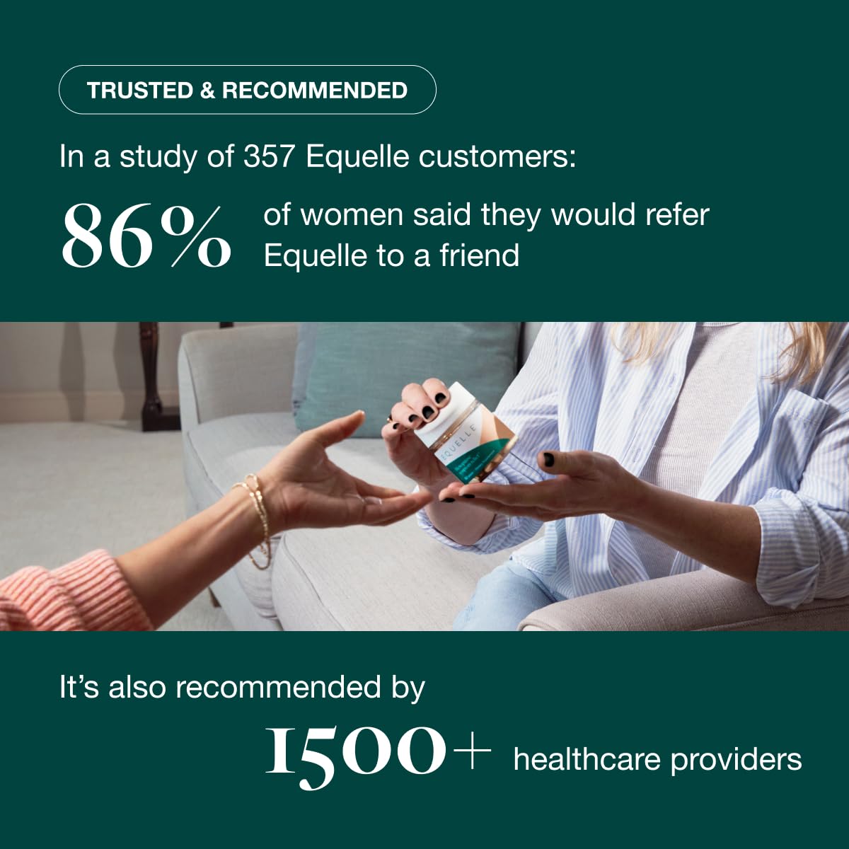 Equelle two-tablet daily dose used as part of a routine.