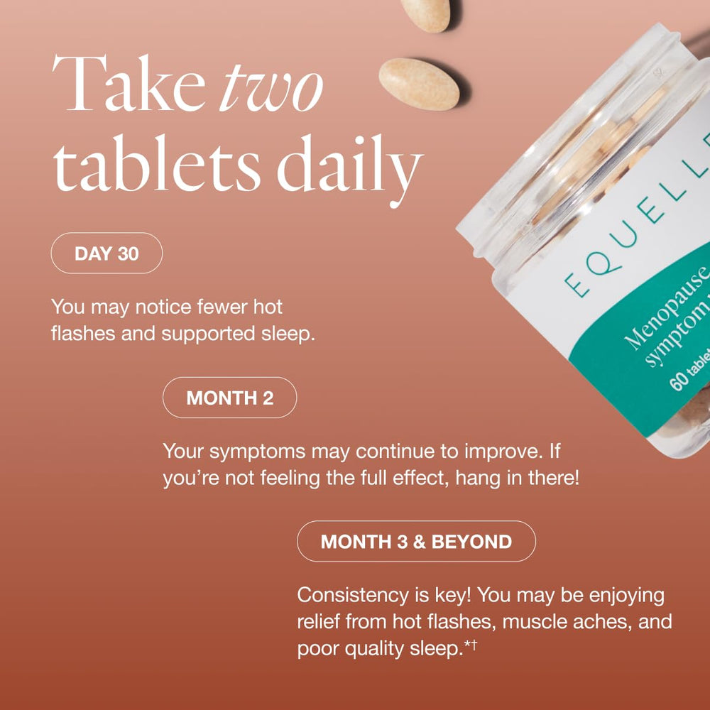 Equelle ingredient label featuring S-equol derived from soy germ.