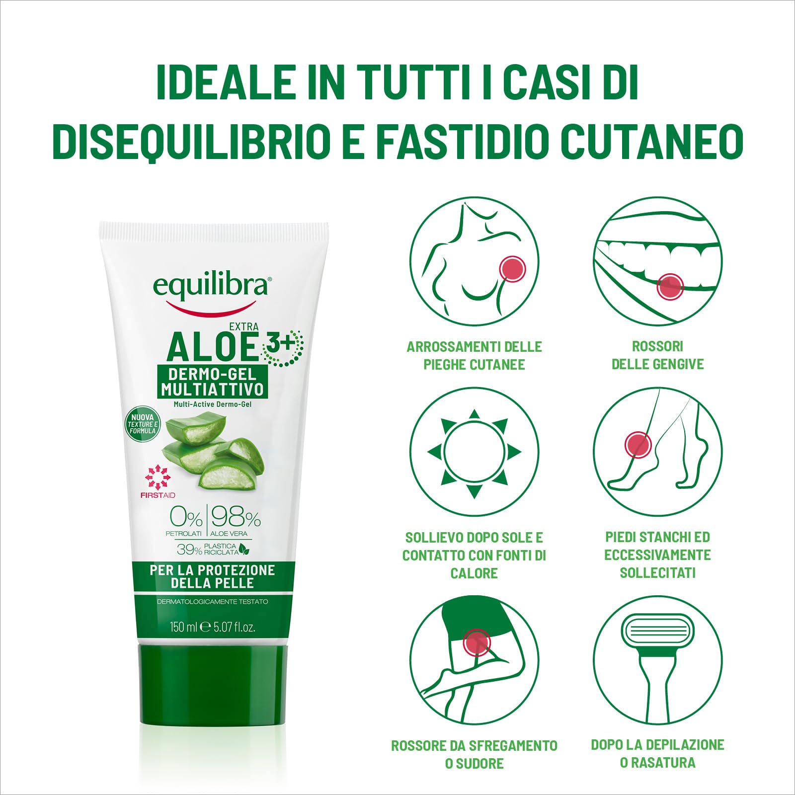Applying Equilibra Gel Multi-Active on clean skin for refreshing nourishment.