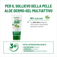Close-up texture in Equilibra Aloe Gel showing lightweight soothing consistency.