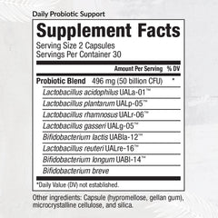 Equilife label with eight strains supports multi-strain gut balance.