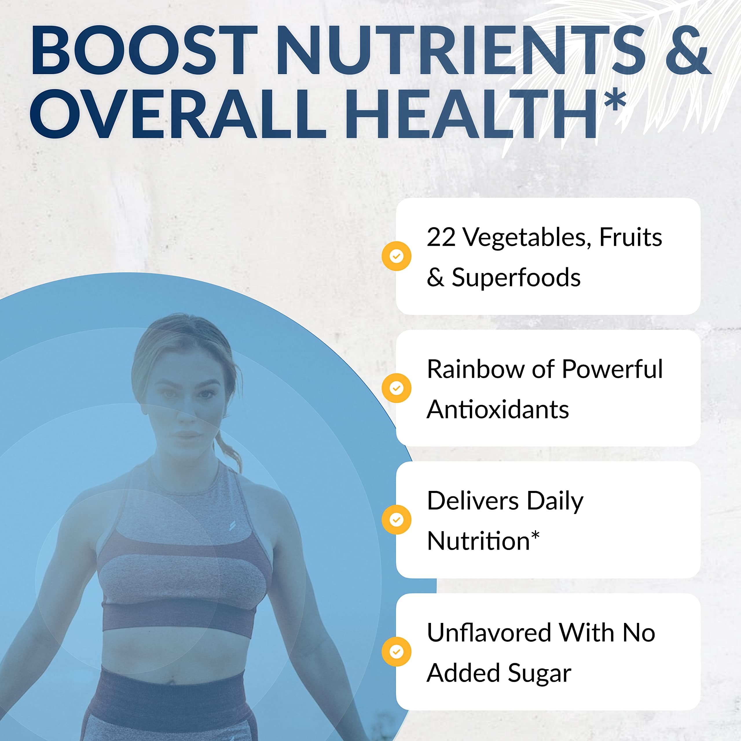 EquiLife daily-fruit-vegetable-blend powder dissolves easily in water or nut milk.