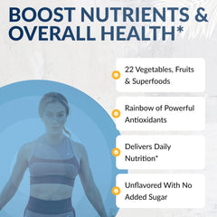 EquiLife daily-fruit-vegetable-blend powder dissolves easily in water or nut milk.