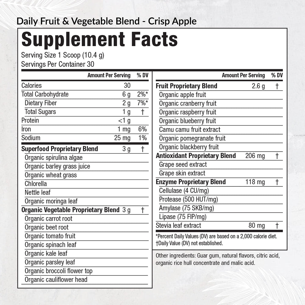 EquiLife Daily Fruit & Vegetable Blend scoop beside powder for easy servings.