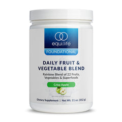 EquiLife Daily Fruit & Vegetable Blend tub; nutrient-dense superfood for daily wellness
