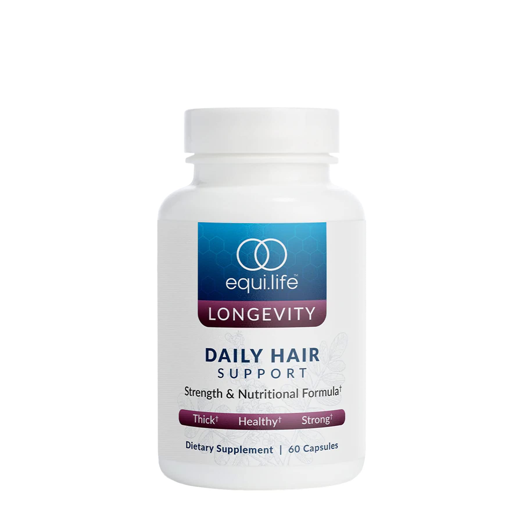 Equilife Daily Hair Support bottle front for daily hair nourishment.