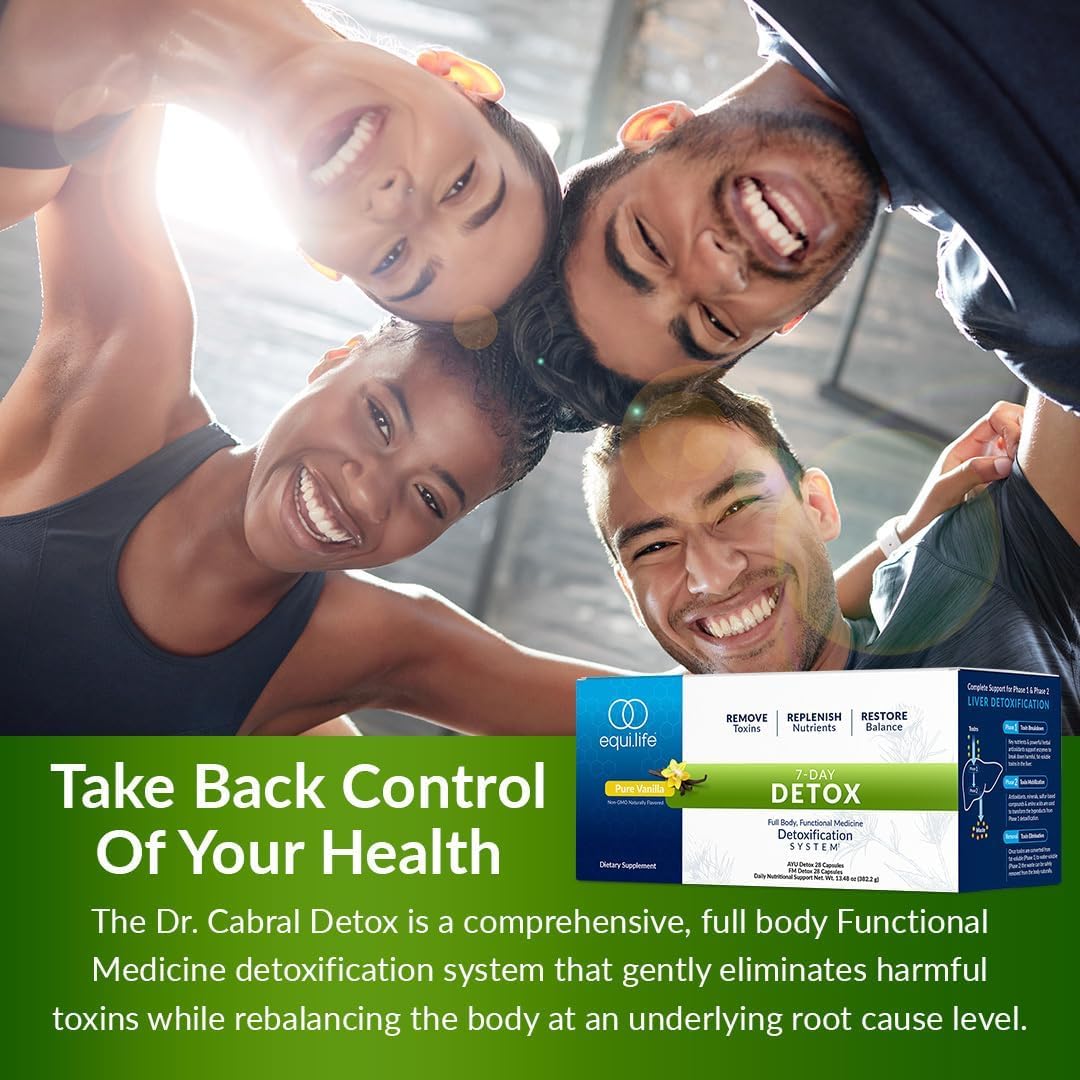 Equilife Dr. Cabral Detox gluten-free vegan packaging and label