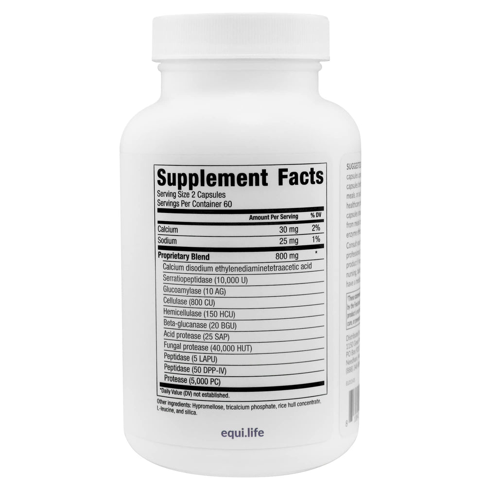 Equilife Florafilm enzymes blend close-up highlights gut balance support