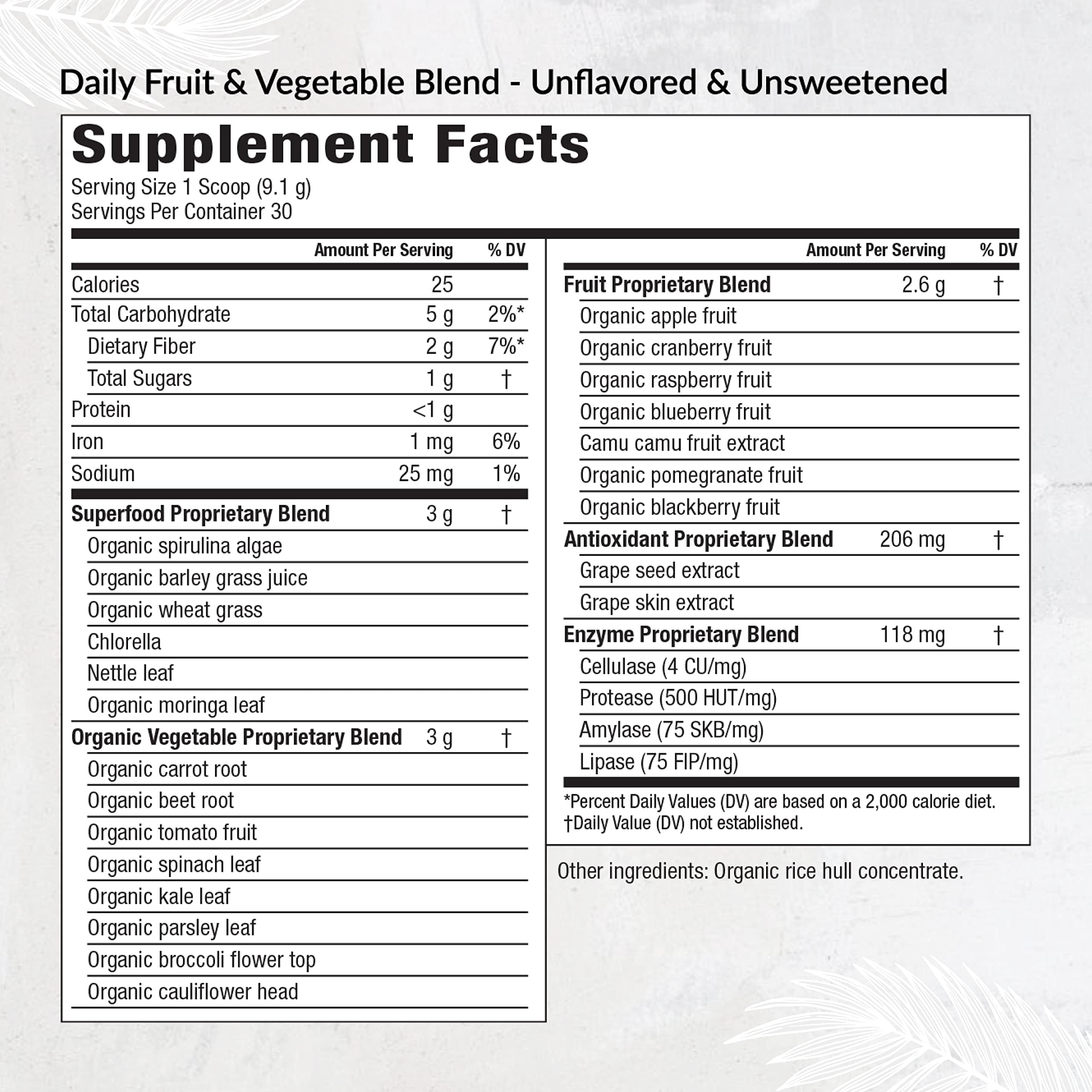 EquiLife fruit-vegetable superfood powder sits in a jar ready for daily use.