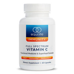 Equilife full spectrum vitamin C bottle front view highlighting daily antioxidant support.
