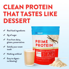 Equip Prime Protein shaker with a smooth vanilla shake after workouts.