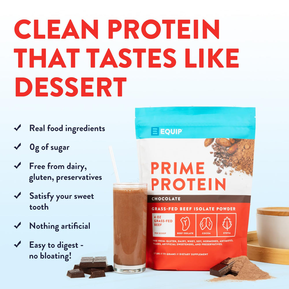 Equip Prime Protein strawberry dessert mix ready to mix into tasty desserts.