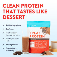 Equip Prime Protein strawberry dessert mix ready to mix into tasty desserts.