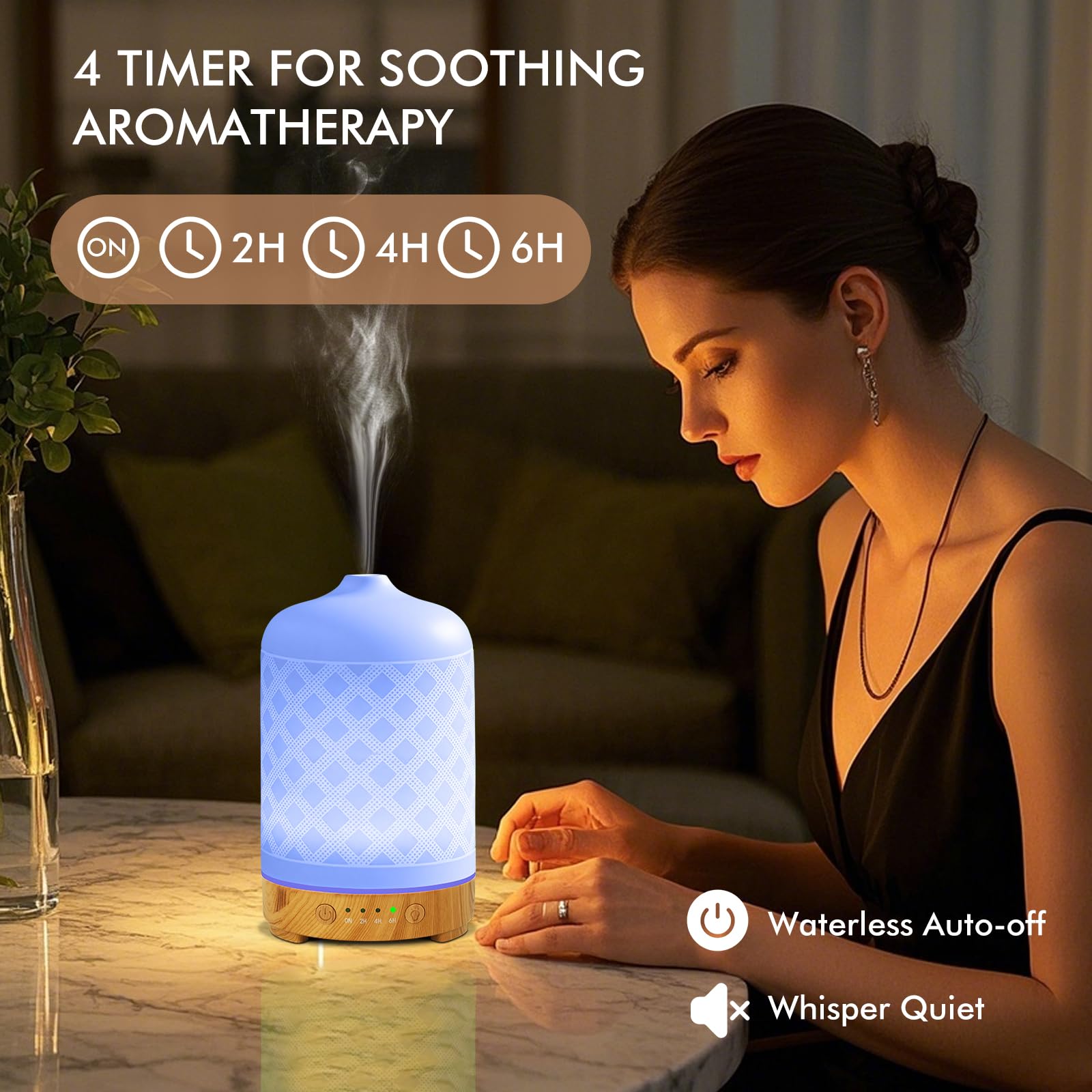 EQUSUPRO ultrasonic diffuser operates quietly to support focus and relaxation