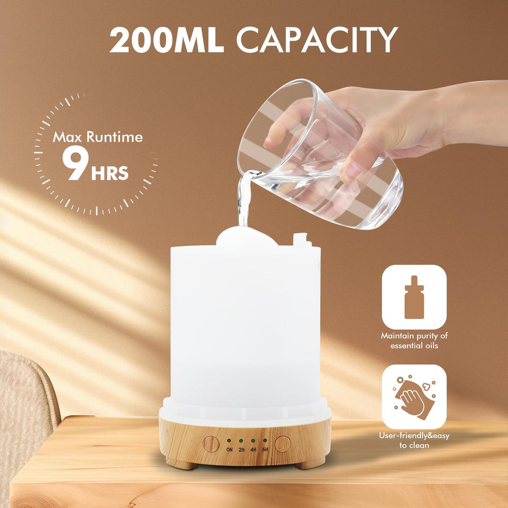 EQUSUPRO diffuser with wood grain base adds luxury to home office