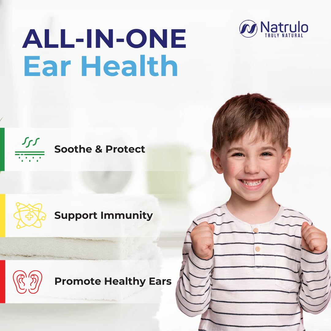 Applying Natrulo drops inside the ear for comfort.