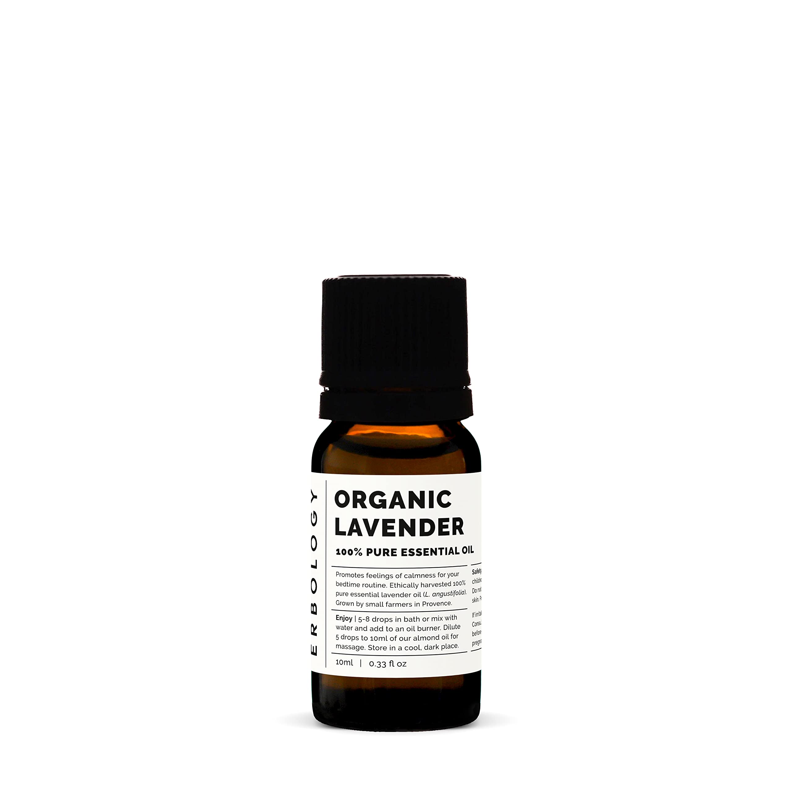 Erbology lavender oil amber bottle showcasing pure Provence fragrance for relaxation