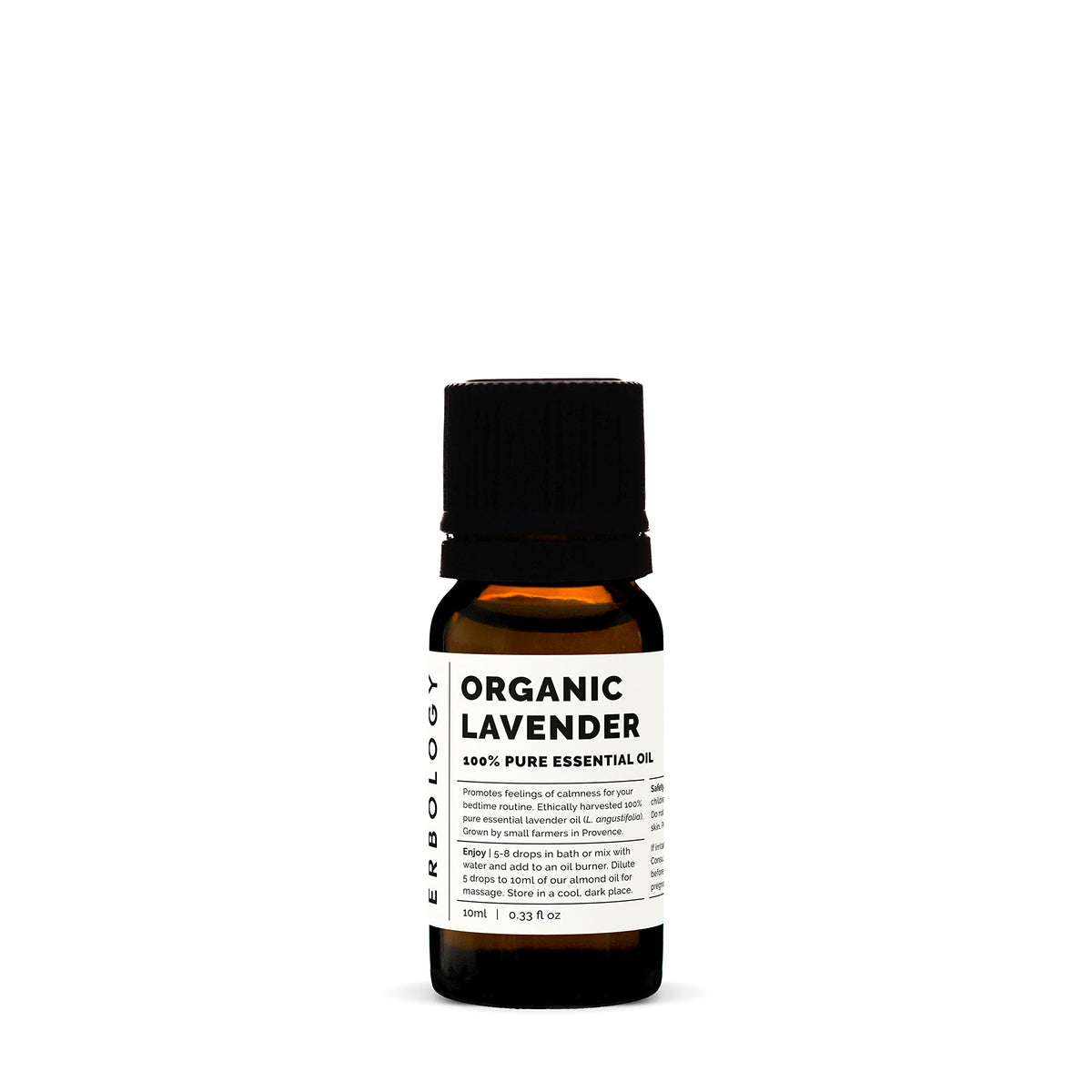 Erbology lavender oil amber bottle showcasing pure Provence fragrance for relaxation