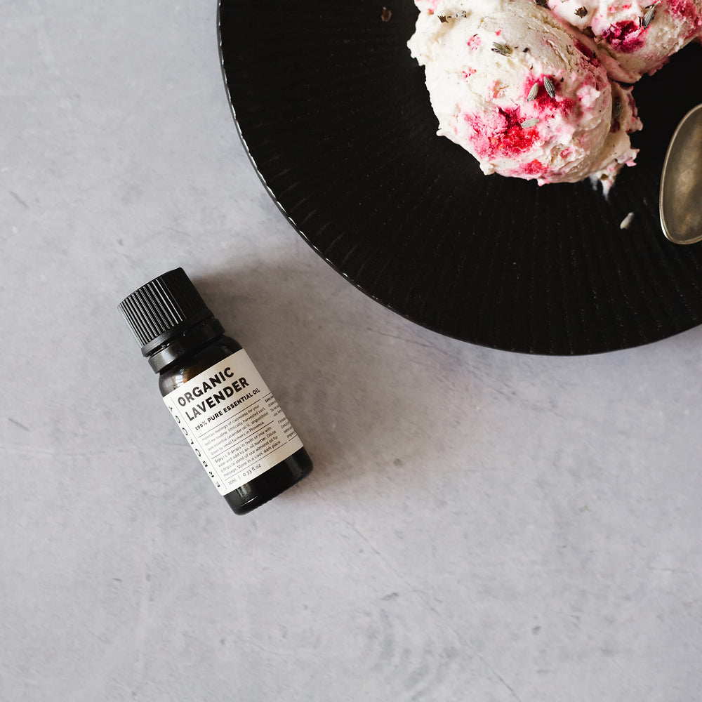 Erbology lavender oil label on Provence-inspired bottle for premium aroma