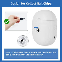 ERDFCV Debris storage box keeps nails tidy during use.