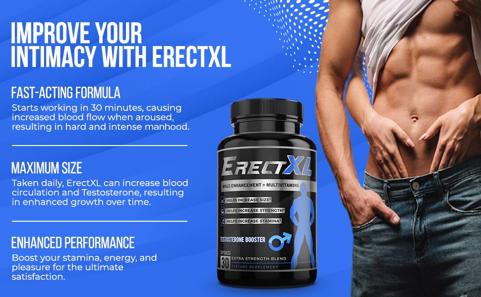 ErectXL daily-dose capsule shot illustrating simple intake routine.