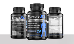 ErectXL label closeup showing trusted ingredients for daily performance.