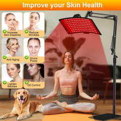 Erinrch red light therapy lamp remote control demonstrates easy session customization