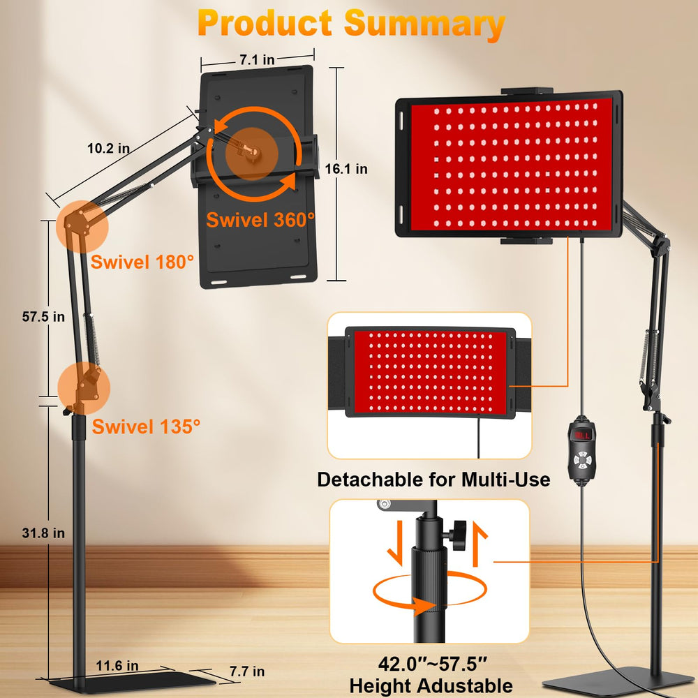 Erinrch red light therapy setup in a living room for convenient home use